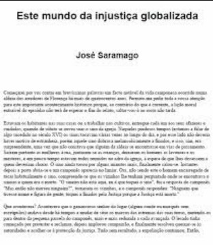Este Mundo da Injustiça Globalizada José Saramago