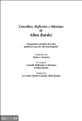 Conselhos, Reflexoes e Maximas – Allan Kardec