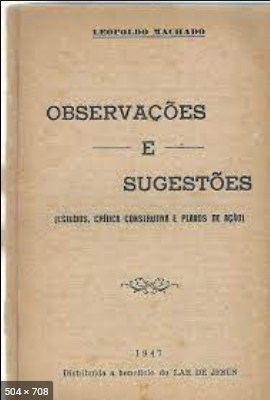 Observacoes e Sugestoes (Leopoldo Machado)