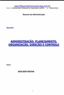Adilson Rocha – ADMINISTRAÇAO, PLANEJAMENTO, ORGANIZAÇAO, DIREÇAO E CONTROLE pdf