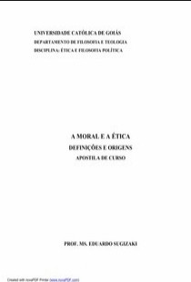 Eduardo Sugizaki – A MORAL E A ETICA – DEFINIÇOES E ORIGENS pdf