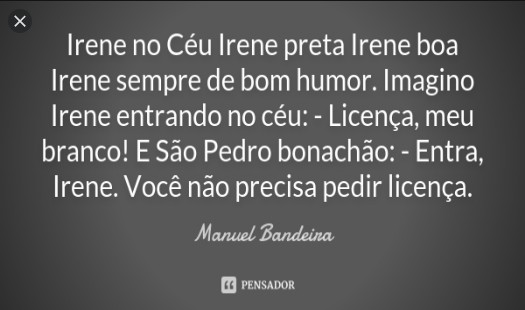 Manuel Bandeira – IRENE NO CEU doc